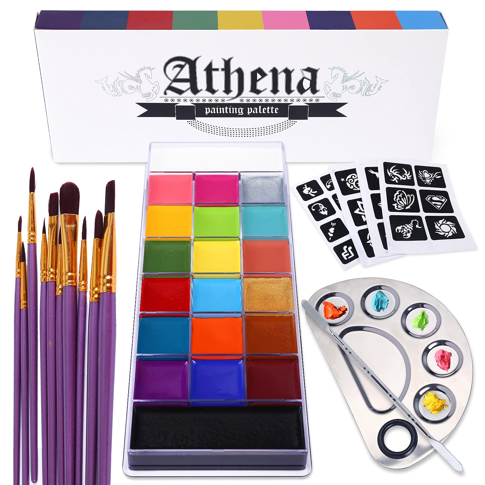 Foto 2 pulgar | Set De Maquillaje Al Óleo Para Rostro Y Cuerpo Ucanbe Athena  20 Colores Con Acc - Venta Internacional.