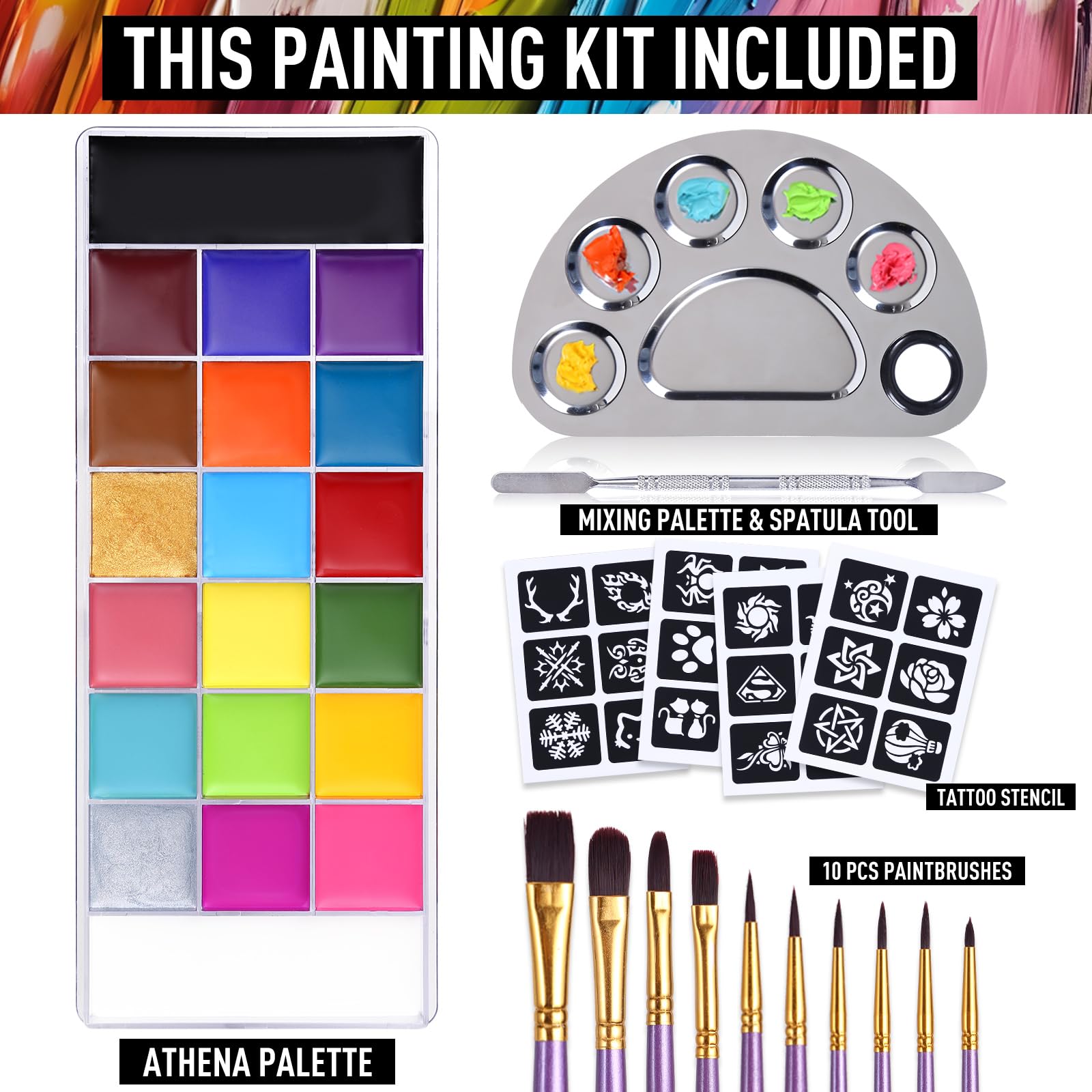 Foto 2 | Set De Maquillaje Al Óleo Para Rostro Y Cuerpo Ucanbe Athena  20 Colores Con Acc - Venta Internacional.