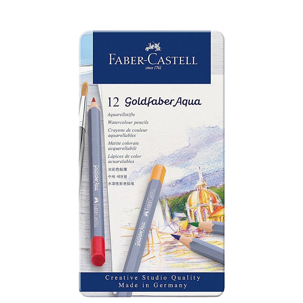 Foto 1 | Lápices de Colores Profesionales Faber Castell Goldfaber Acuarelables 12 Piezas