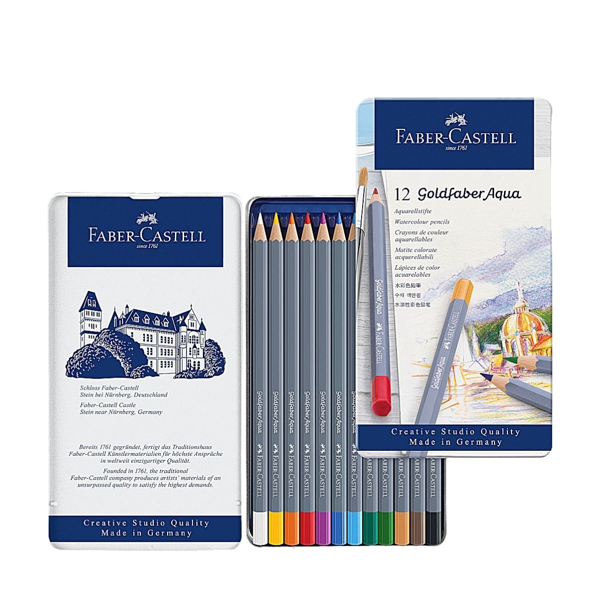 Foto 3 pulgar | Lápices de Colores Profesionales Faber Castell Goldfaber Acuarelables 12 Piezas