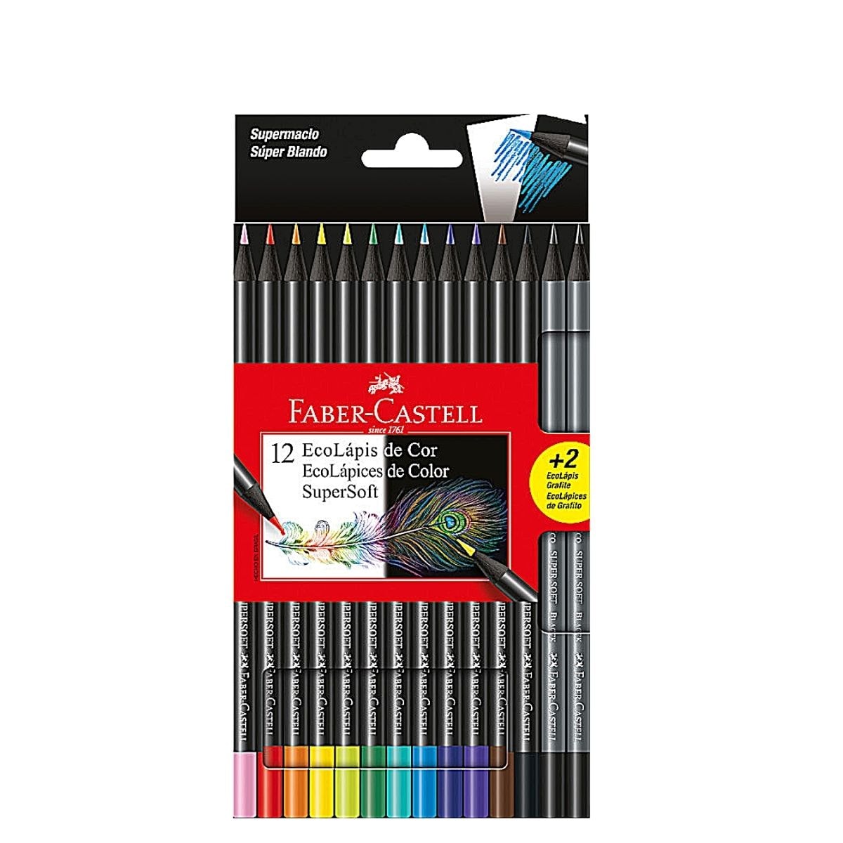 Lápices de Colores Profesionales Faber Castell Super Soft 12 Piezas $1,656