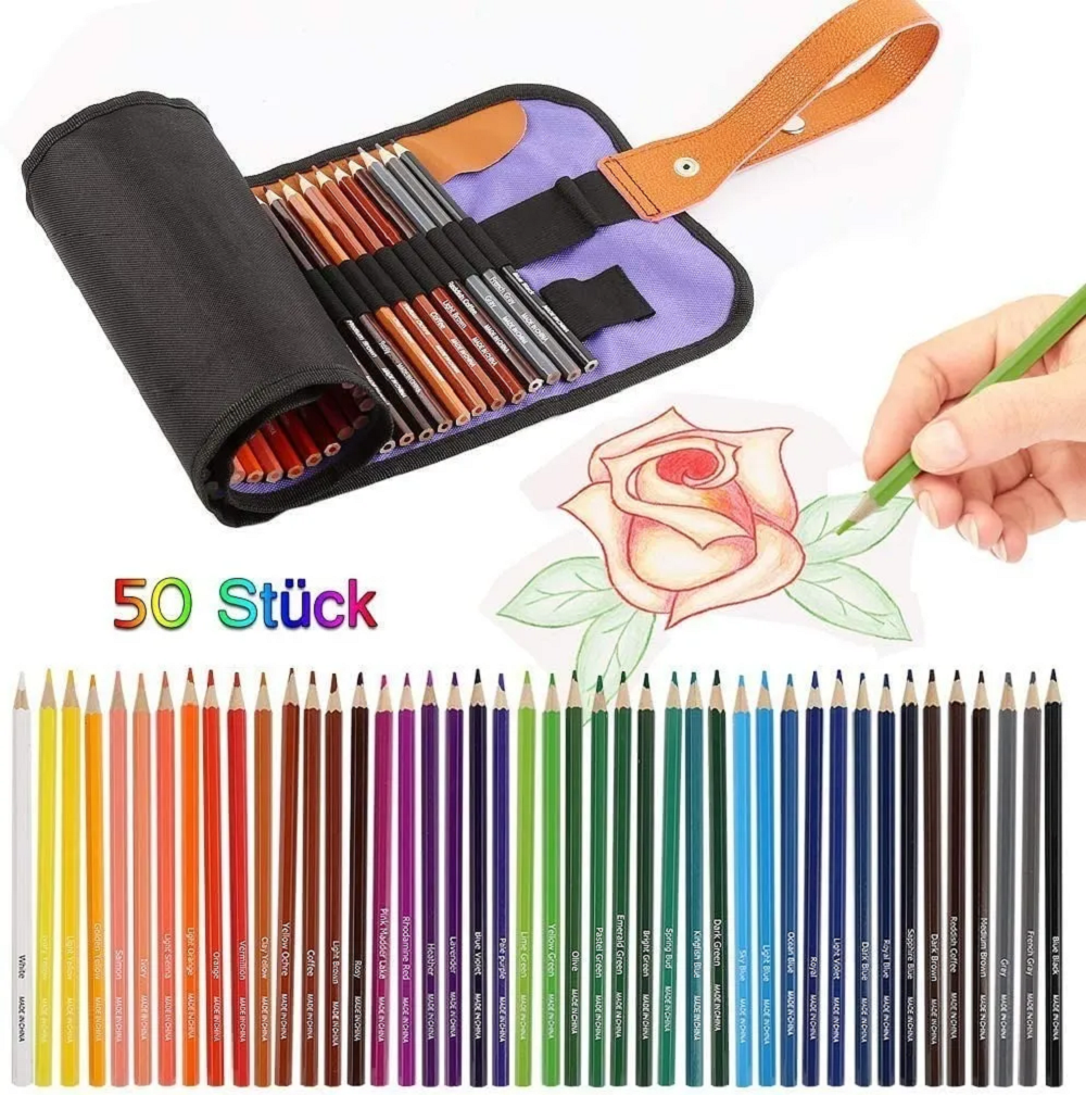 Foto 3 pulgar | 50 Lápices de Colores Profesionales Juego de Lápices para Dibujo