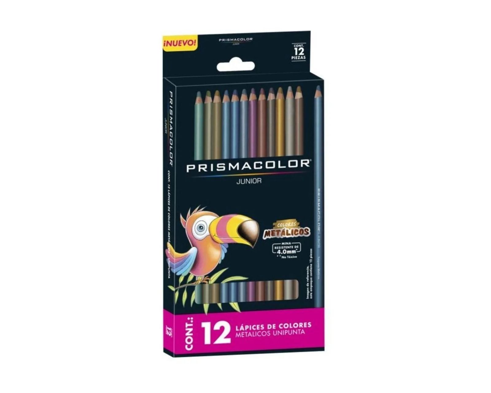 Foto 2 pulgar | Set de 12 Lápices de Color Intenso Prismacolor Junior Unipunta Metálicos