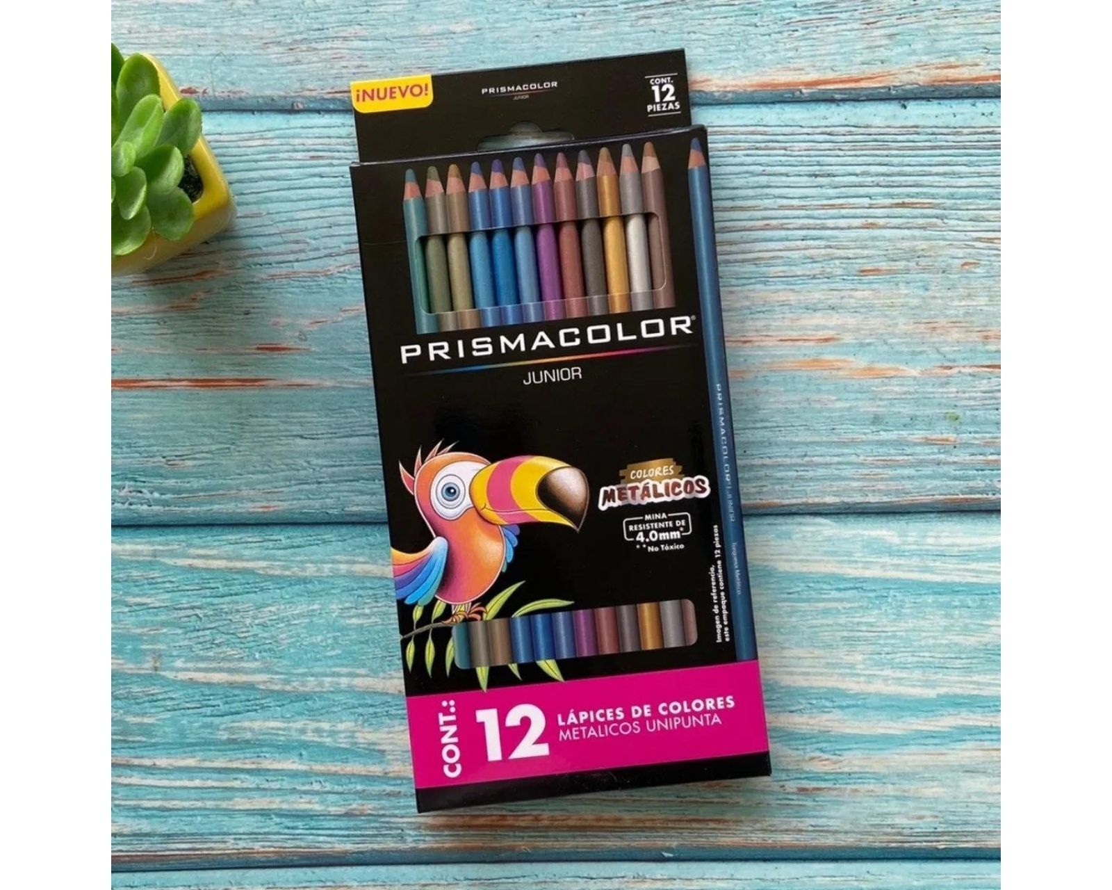 Foto 2 | Set de 12 Lápices de Color Intenso Prismacolor Junior Unipunta Metálicos