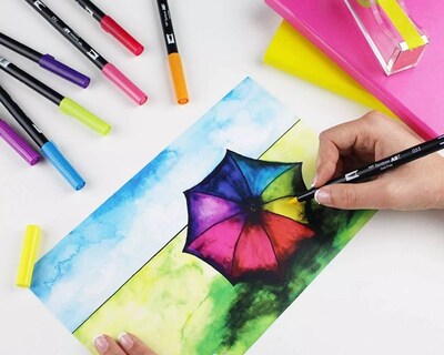 Foto 8 | Kit de 10 Bolígrafos Doble Punta para Caligrafía