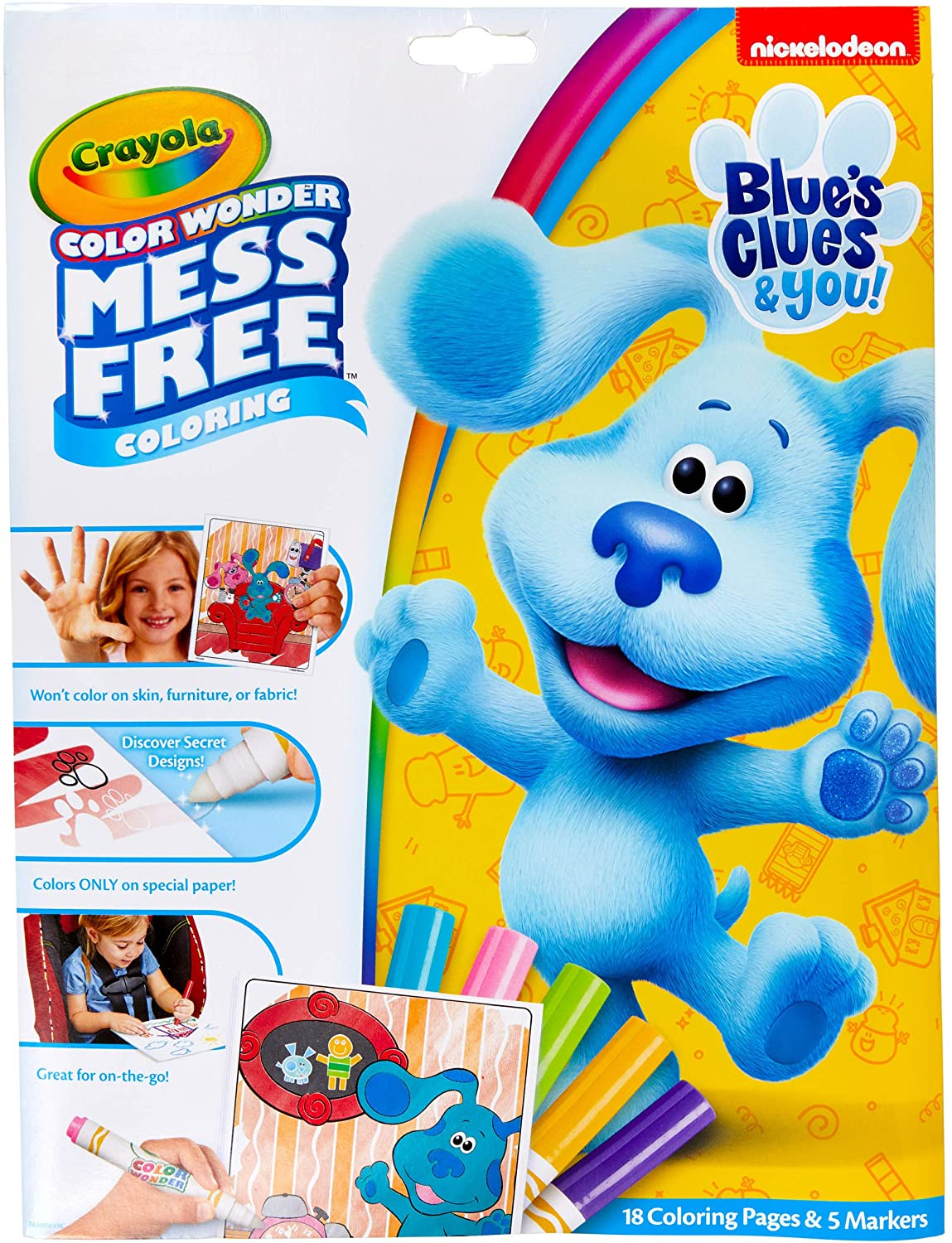 Foto 4 pulgar | Venta Internacional- Libro de Colorear Blues Clues y 5 Marcadores Sin Manchas Crayola