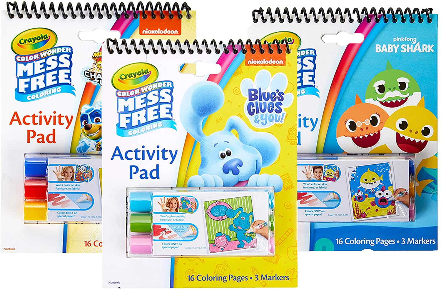 Foto 4 pulgar | Venta Internacional- 3 Pads de Colorear Crayola Baby Shark Paw Patrol y Blues Clues Regalos para Niños