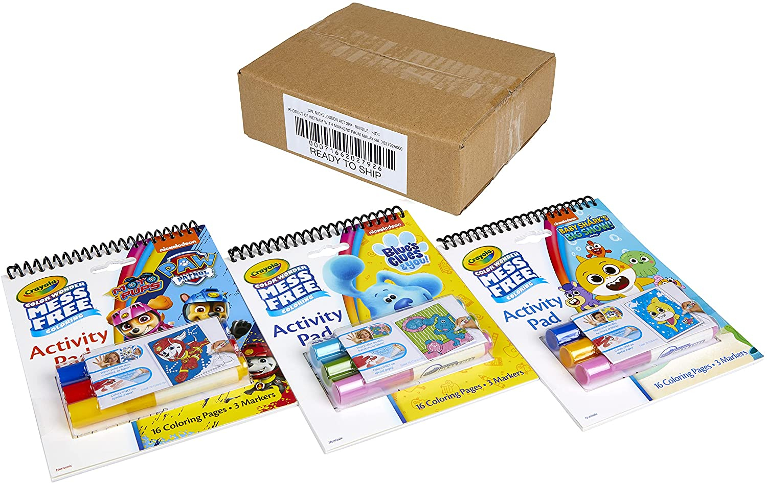 Foto 6 pulgar | Venta Internacional- 3 Pads de Colorear Crayola Baby Shark Paw Patrol y Blues Clues Regalos para Niños