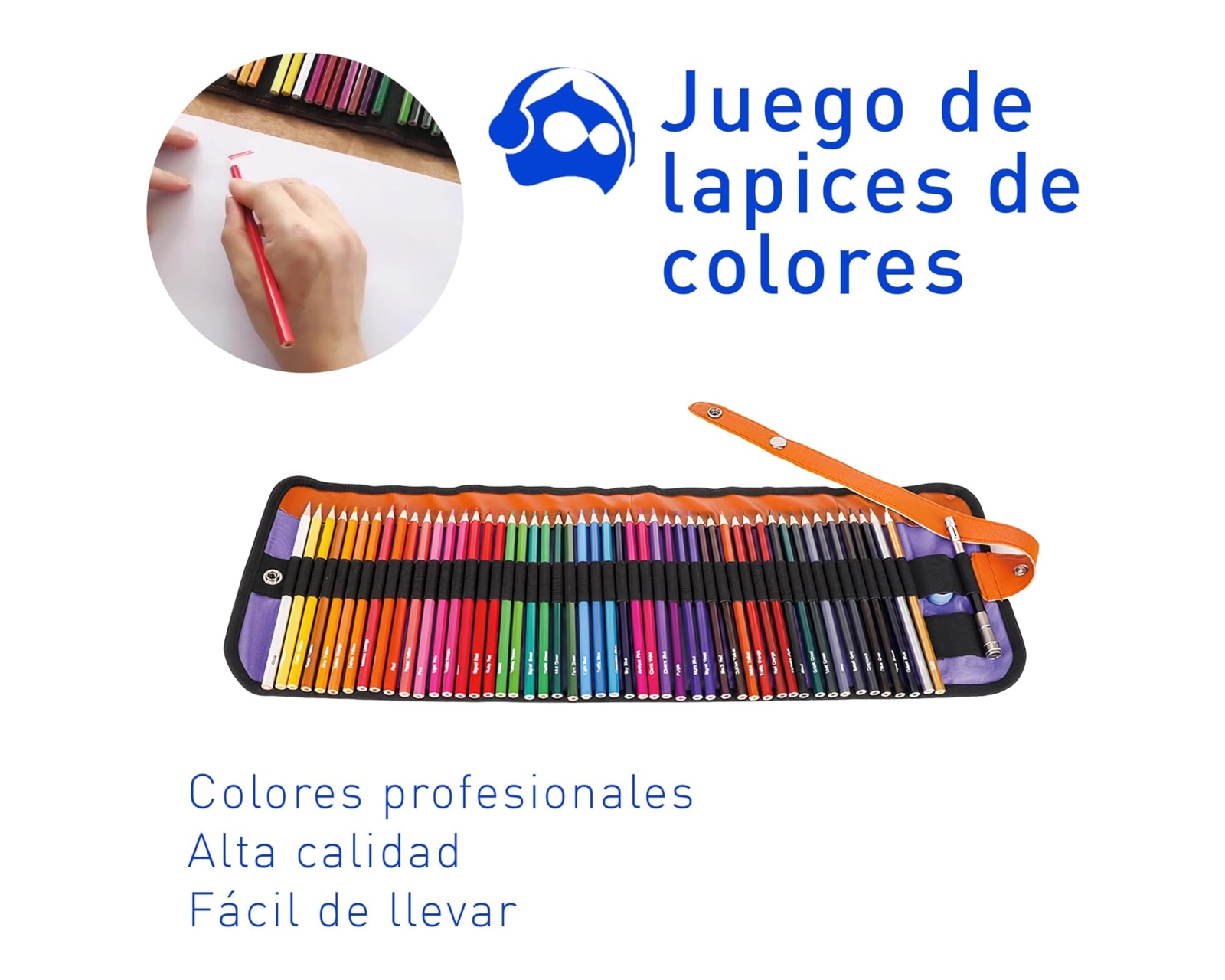 Foto 3 pulgar | Kit de Colores Bluelander Colores con estuche, Colores Multicolor 46 lápices, 1 Sacapuntas y 1 Extensor de lápiz.