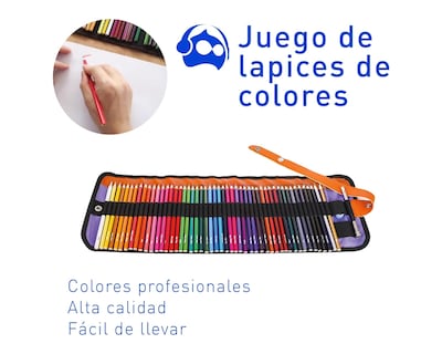 Foto 2 | Kit de Colores Bluelander Colores con estuche, Colores Multicolor 46 lápices, 1 Sacapuntas y 1 Extensor de lápiz.