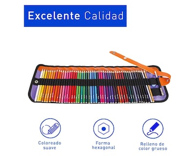 Foto 6 | Kit de Colores Bluelander Colores con estuche, Colores Multicolor 46 lápices, 1 Sacapuntas y 1 Extensor de lápiz.