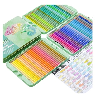 Foto 2 | Set 72 Lápices Macaron Colores Dibujo Profesional + Estuche, Verde