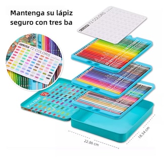 Foto 2 | Set 72 Lápices Dibujo Colores Y Estuche Profesional Artista Azul