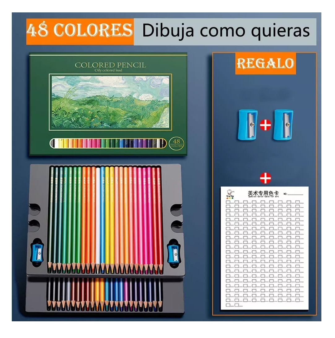 Foto 2 | Colores Lápiz De Pintura Suministro Arte Boceto Aceitoso 48 Pzs