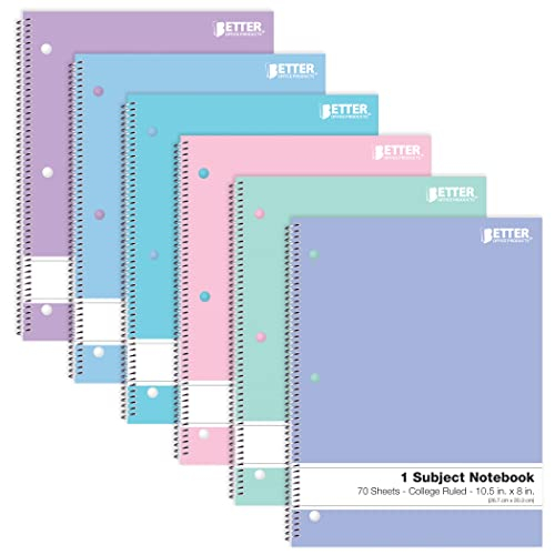 Foto 2 pulgar | Cuadernos Esp 6 Unidades 70 Hojas 6 Colores Pastel Better Office Products