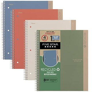Foto 1 | Cuaderno Reciclado 5 Estrellas con App de Estudio Pack 4 Papel Rayado 100 Hojas 1 Asignatura
