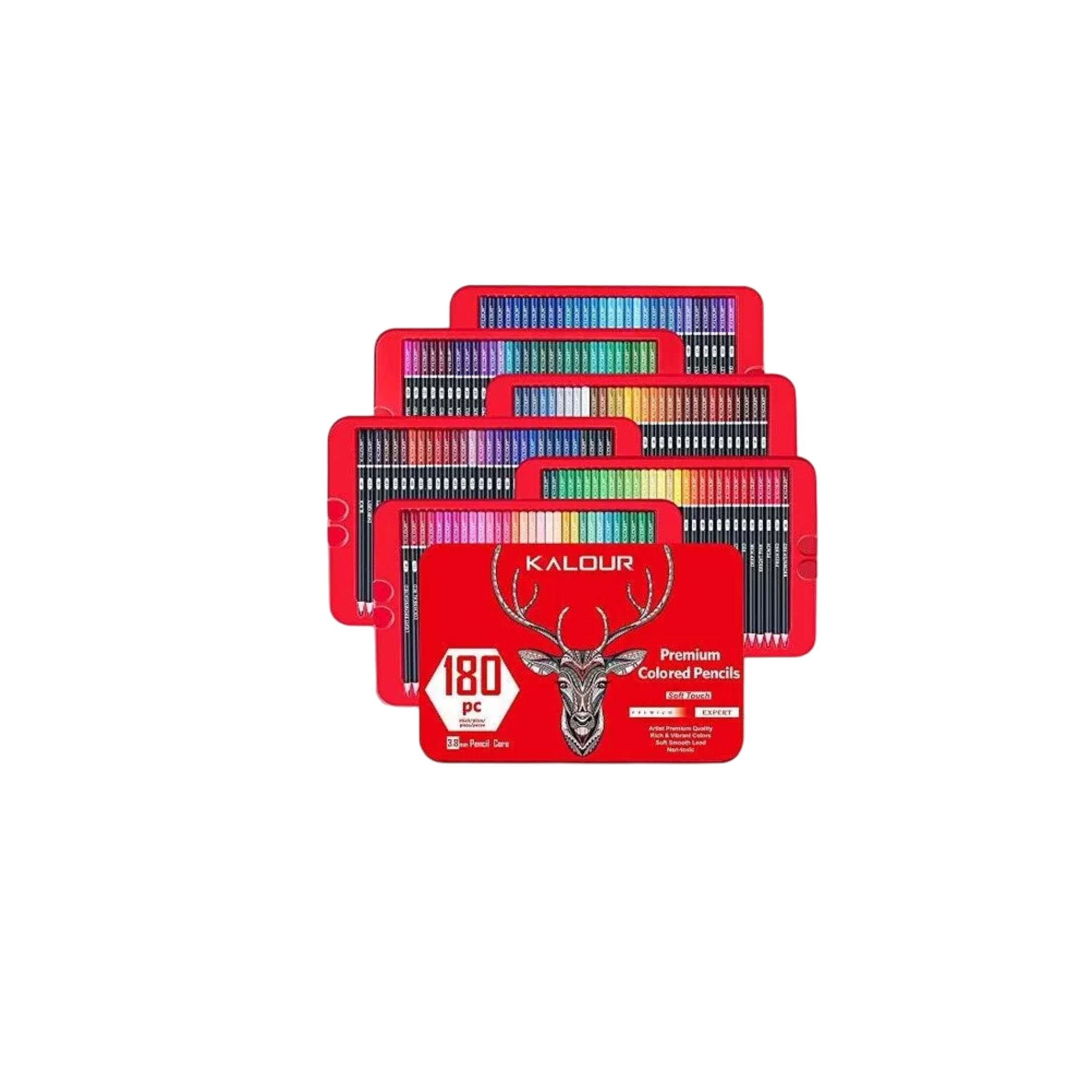 Foto 1 | Lápices De Colores 180 Piezas Para Artistas Estuche Rojo