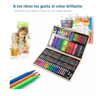 Foto 2 | Kit de Dibujo Escolar 180 Piezas