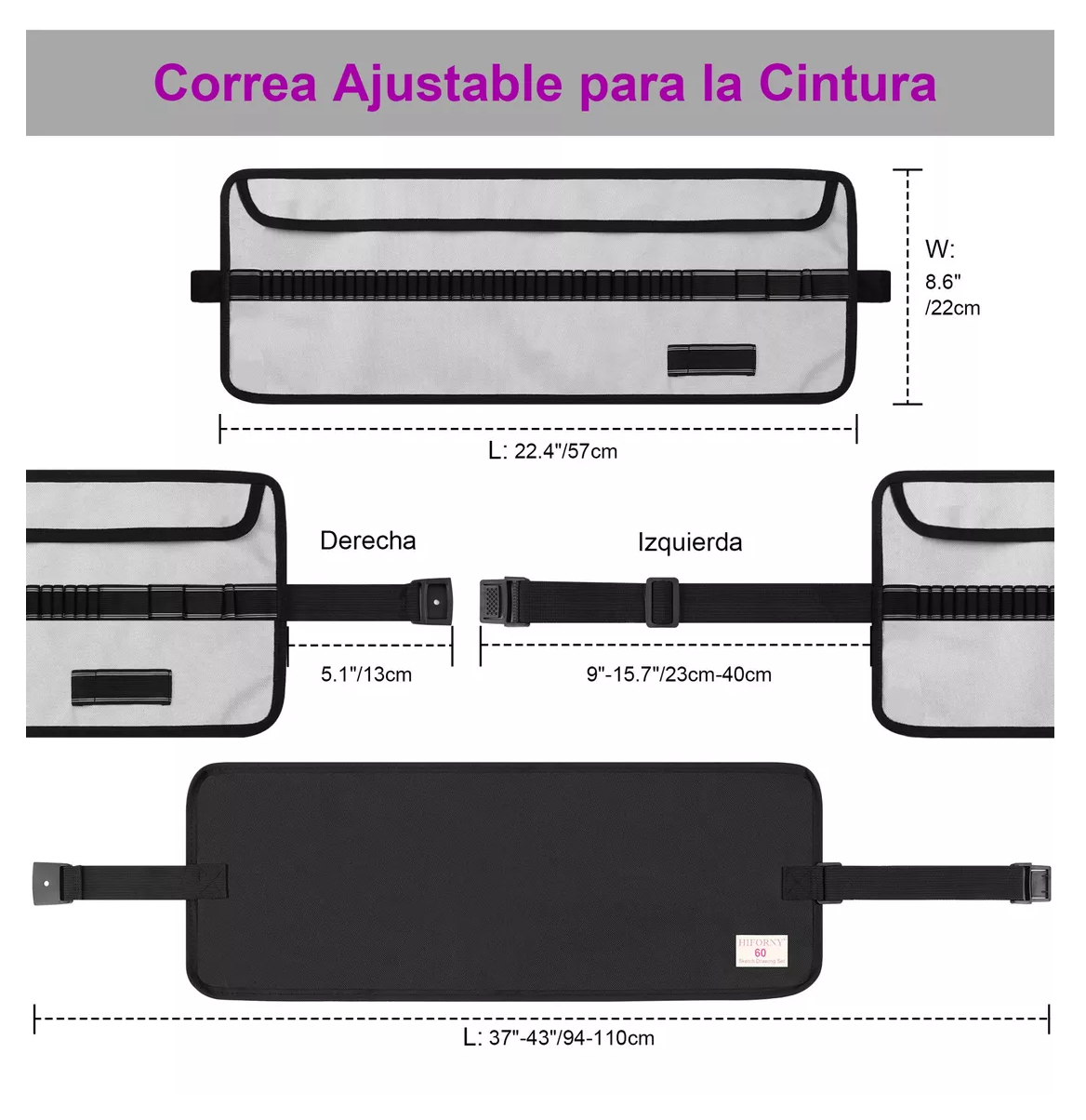 Foto 4 pulgar | Set De Lápices Para Dibujo Belug  60 Piezas Gris