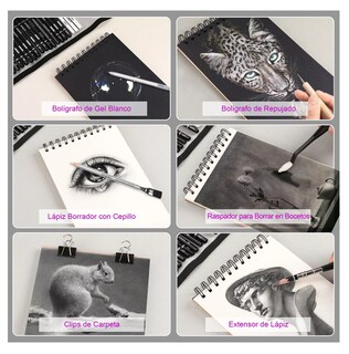 Foto 5 | Set De Lápices Para Dibujo Belug 60 Piezas Gris