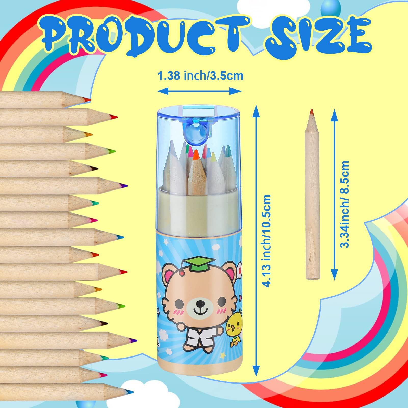Foto 3 pulgar | Lápices De Colores Fumete Cartoon, Paquete De 15 Unidades Con Sacapuntas En Tubo - Venta Internacional.