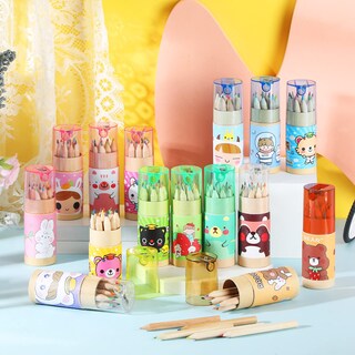 Foto 3 | Lápices De Colores Fumete Cartoon, Paquete De 15 Unidades Con Sacapuntas En Tubo - Venta Internacional.