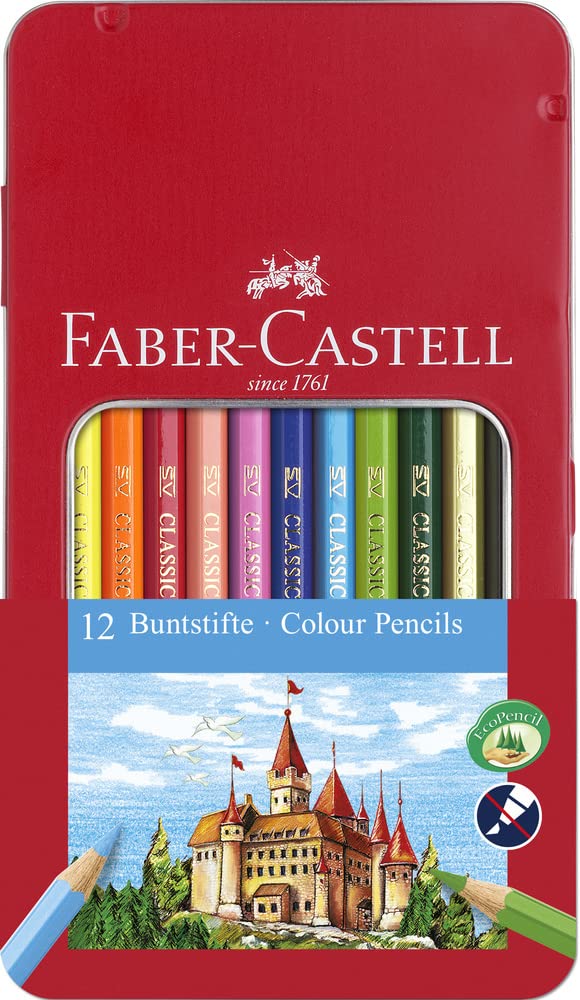 Foto 2 pulgar | Lápiz De Colores Faber-castell 115801 Hexagonal 12 Con Estuche Metálico - Venta Internacional.