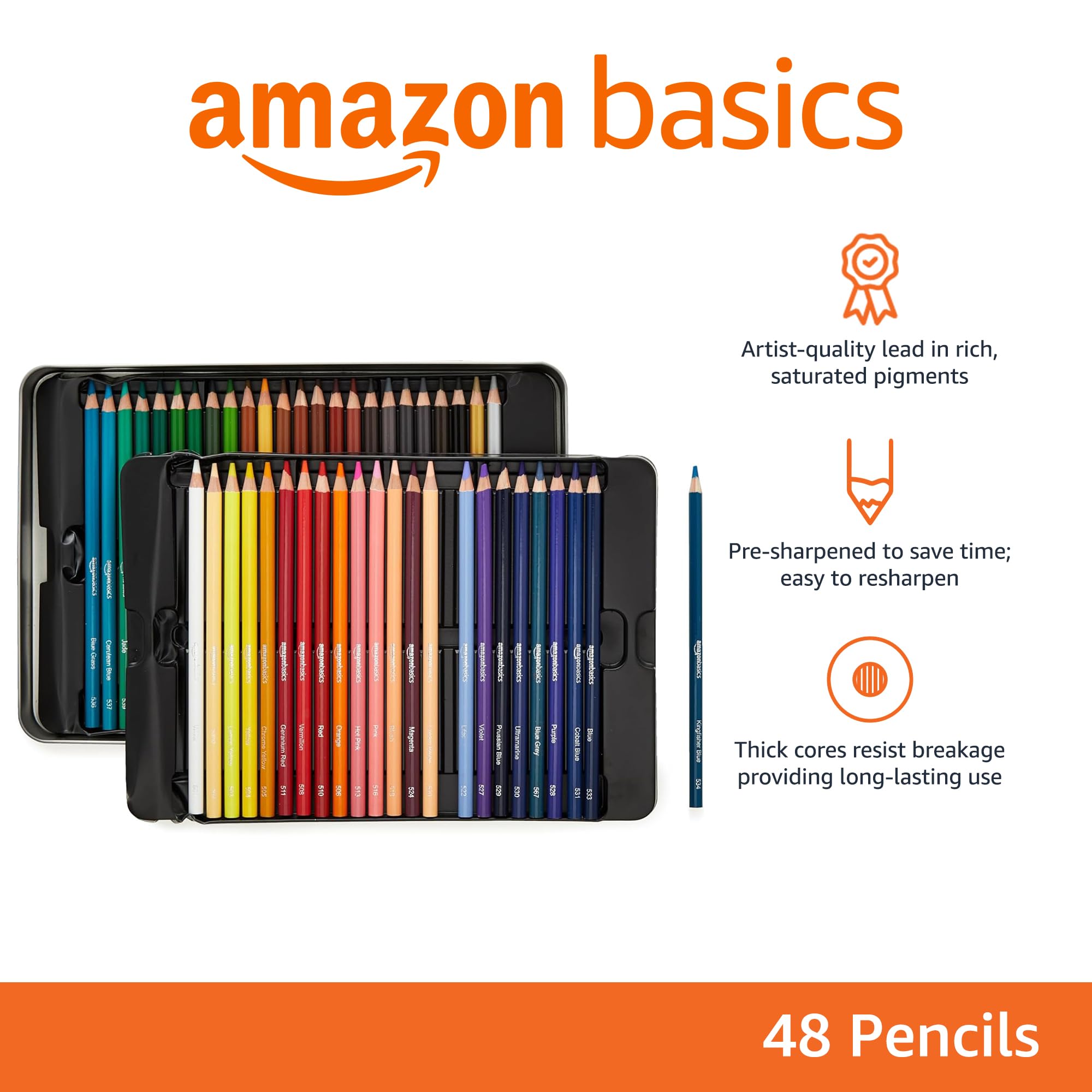 Foto 3 pulgar | Lápices de Colores Amazon Basics de 48 Piezas-Venta Internacional