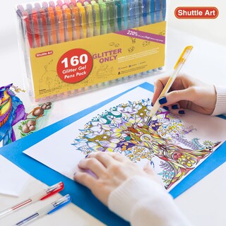 Foto 5 | Bolígrafos De Gel Con Purpurina Shuttle Art, Paquete De 160 Con 80 Recambios - Venta Internacional.