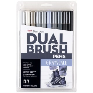 Foto 1 | Art Markers Tombow 56171, Bolígrafo De Doble Pincel, Escala De Grises, Paquete De 10 - Venta Internacional.