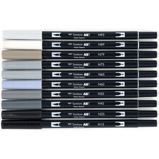 Foto 3 | Art Markers Tombow 56171, Bolígrafo De Doble Pincel, Escala De Grises, Paquete De 10 - Venta Internacional.