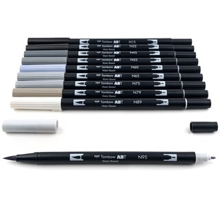 Foto 4 | Art Markers Tombow 56171, Bolígrafo De Doble Pincel, Escala De Grises, Paquete De 10 - Venta Internacional.