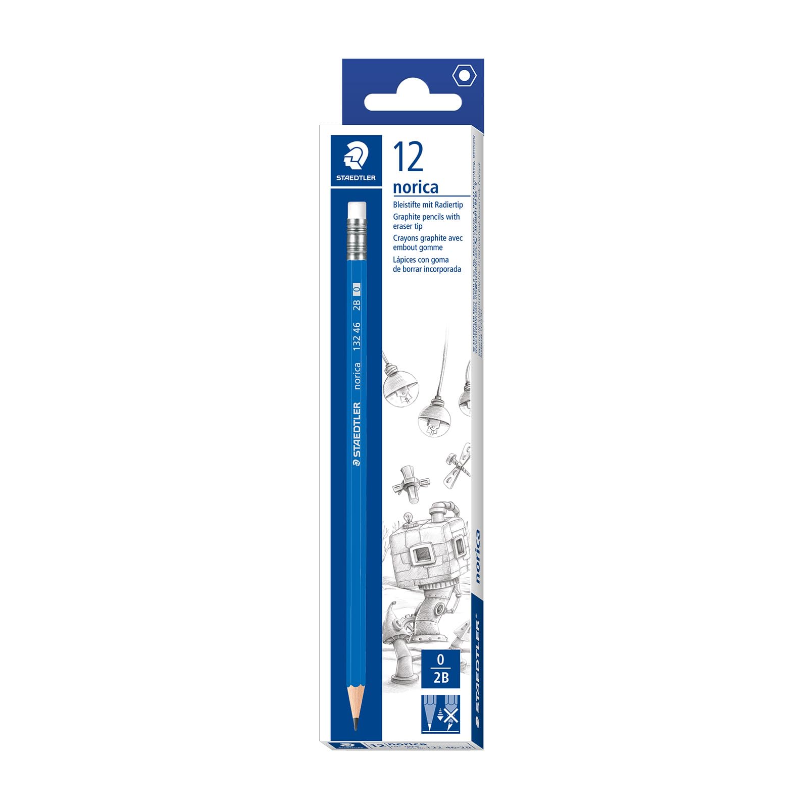 Foto 2 pulgar | Lápiz Staedtler Norica Hb De 2 Mm De Plomo Con Goma De Borrar - Venta Internacional.