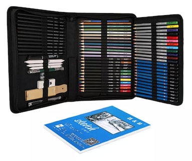 Foto 1 | Kit De Lápices De Dibujo H&b Professional, 71 Unidades, Con Bolsa De Almacenamiento - Venta Internacional.
