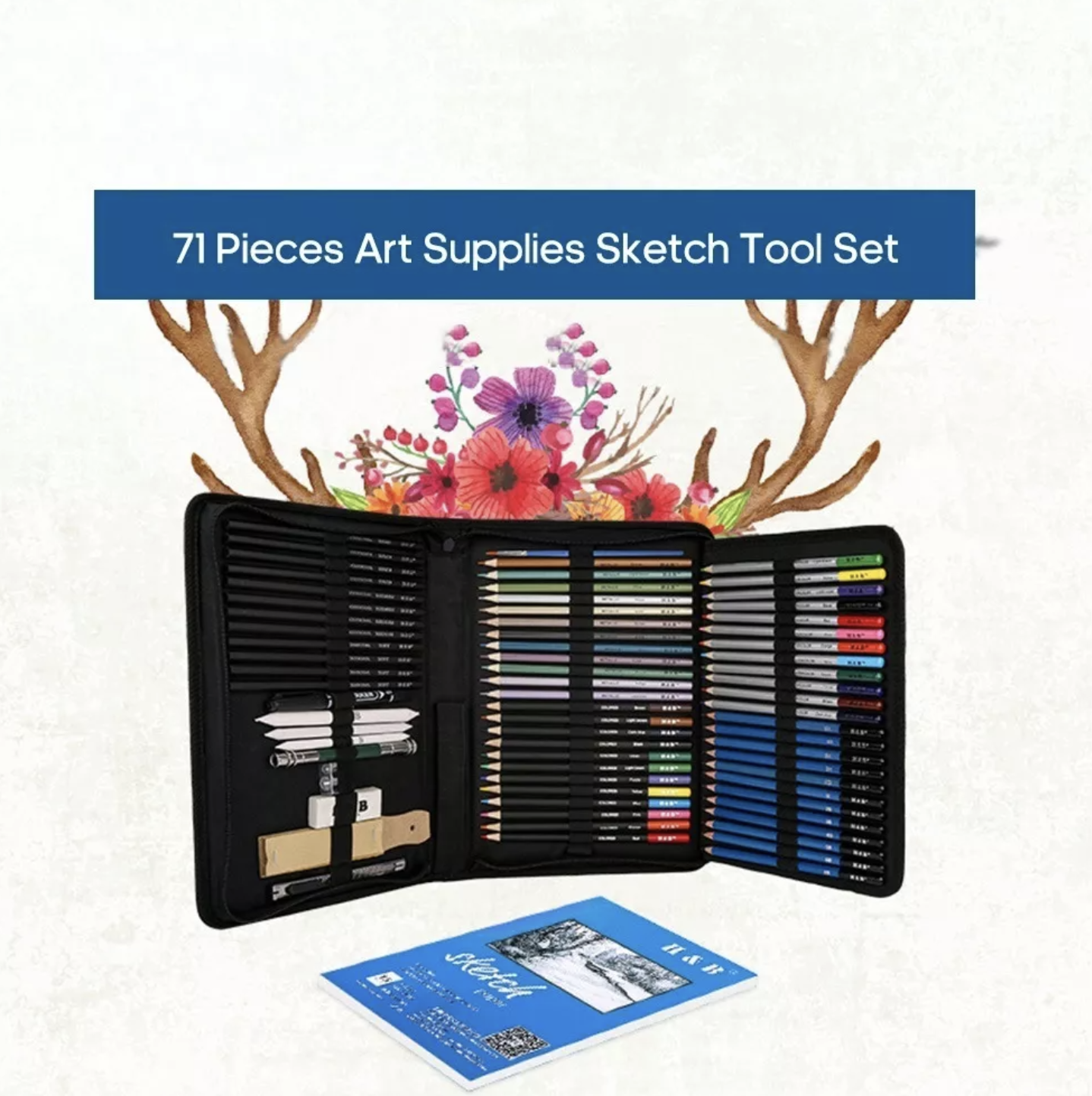 Foto 3 | Kit De Lápices De Dibujo H&b Professional, 71 Unidades, Con Bolsa De Almacenamiento - Venta Internacional.