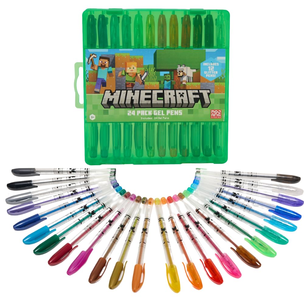 Foto 2 pulgar | Juego De Bolígrafos De Gel Con Diseños Innovadores De Minecraft, Paquete De 24 Para Niños - Venta Internacional.