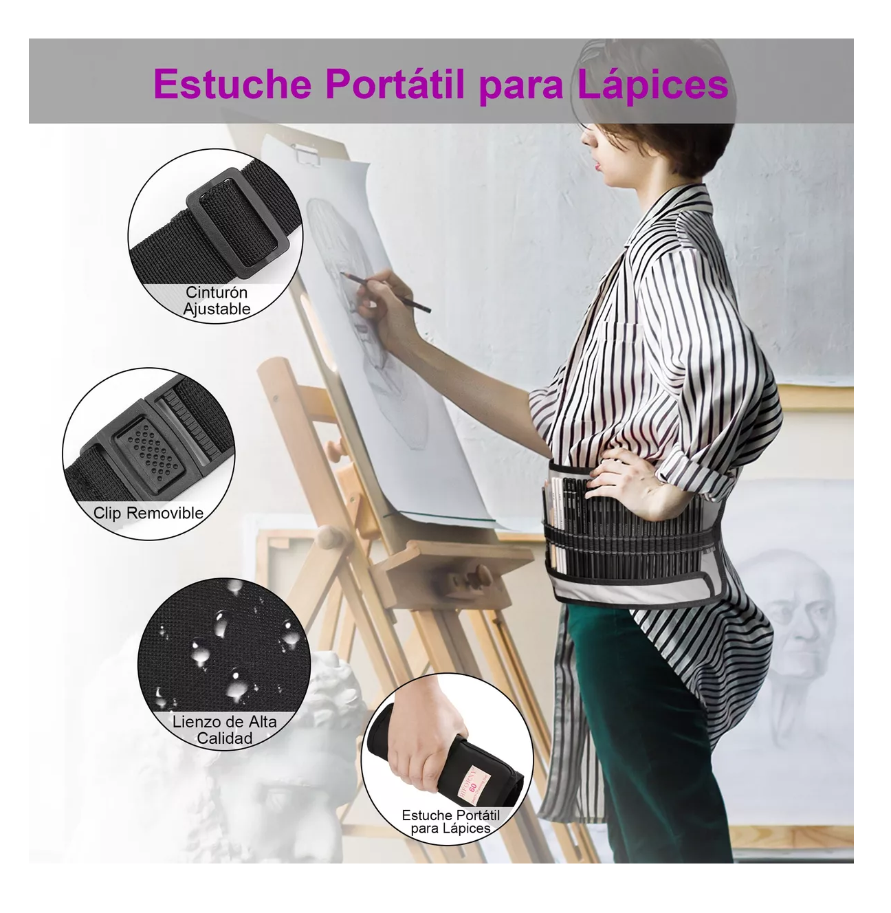 Foto 4 | Set De Lápices Para Dibujo, 60 Piezas Gris