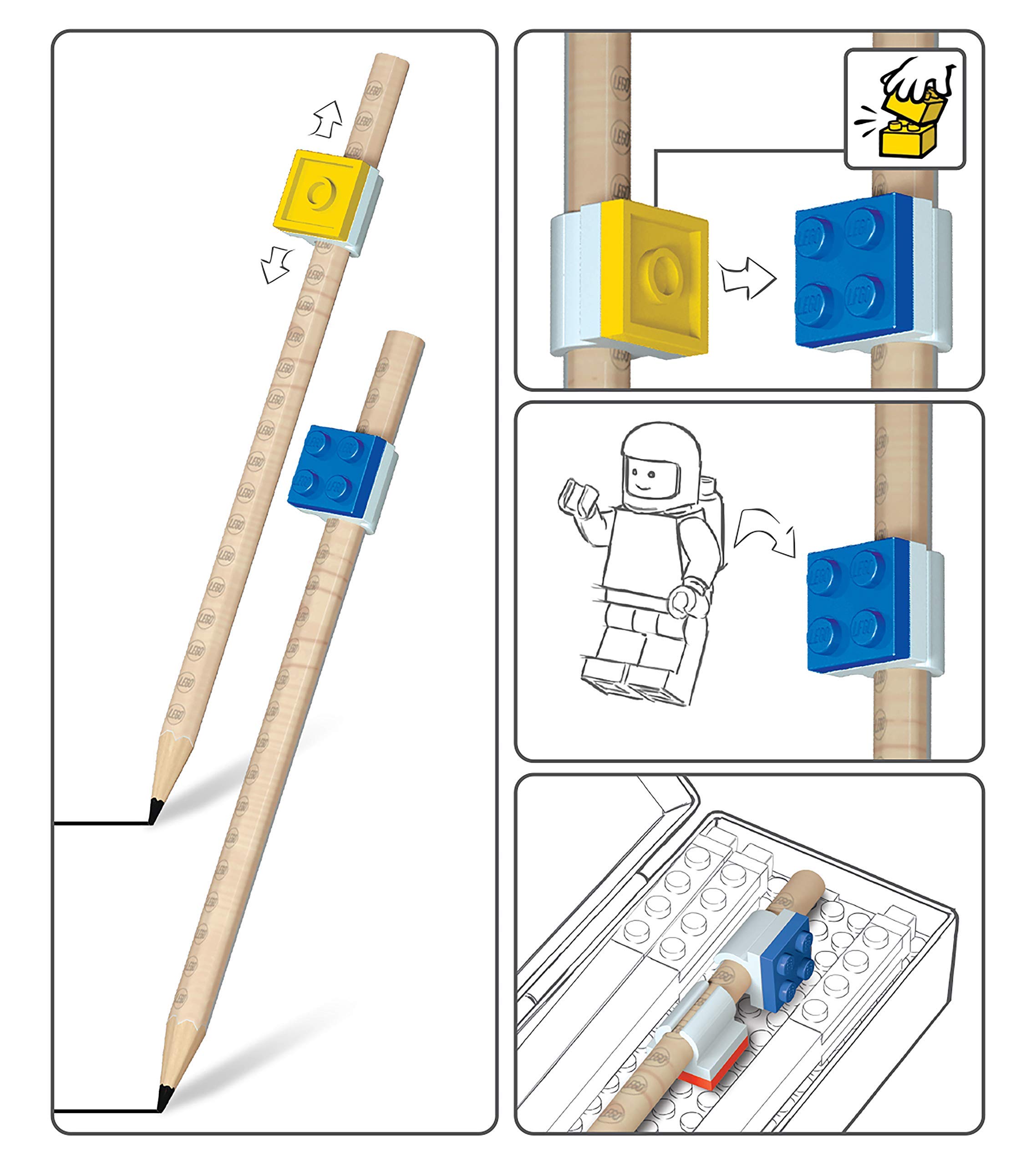 Foto 5 pulgar | Lápices De Grafito Lego Stationery, Paquete De 9 Con Tapacápices - Venta Internacional.