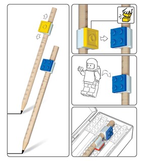 Foto 4 | Lápices De Grafito Lego Stationery, Paquete De 9 Con Tapacápices - Venta Internacional.