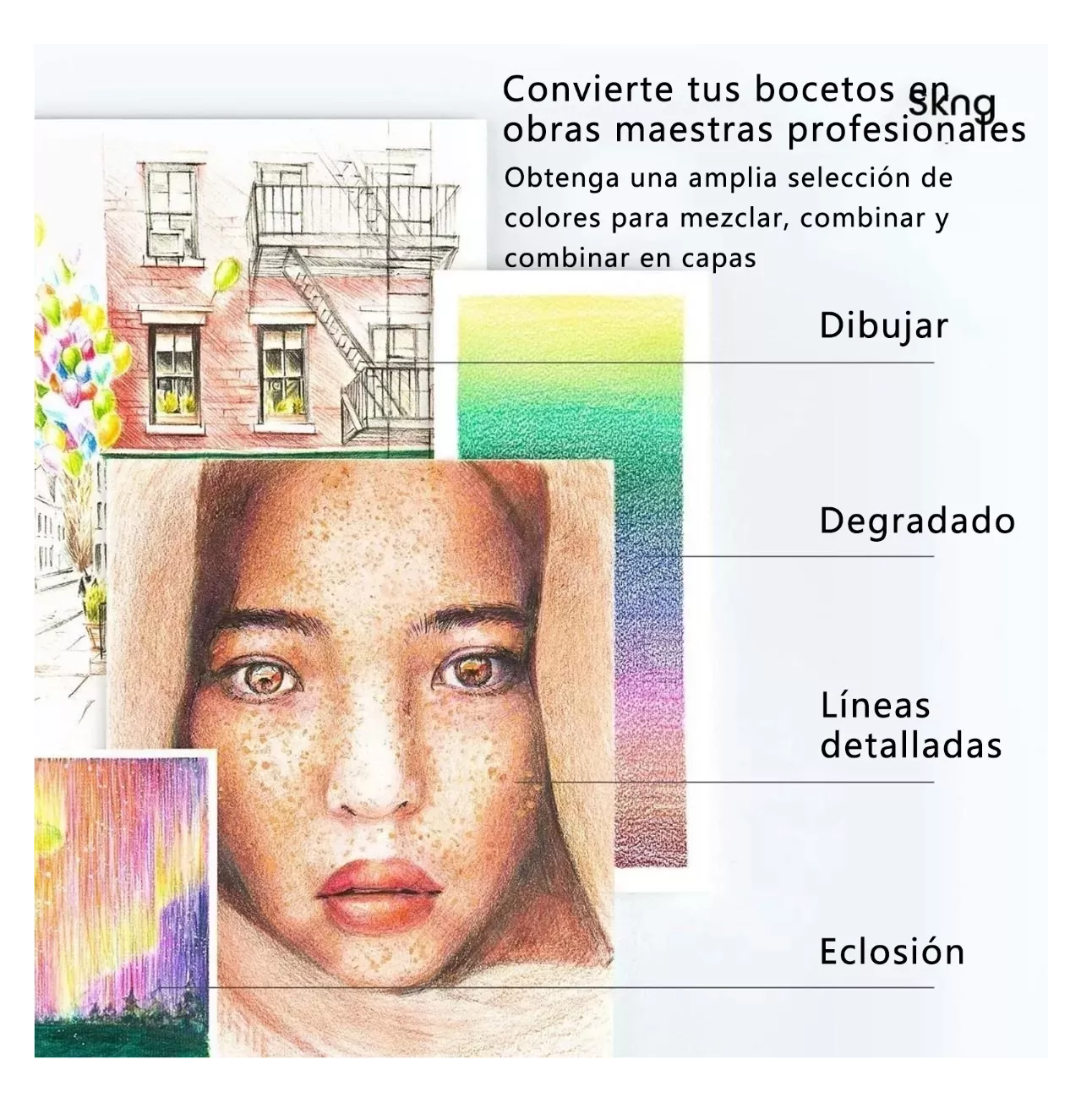Foto 5 | Lápices De Colores Set De Arte De Lápiz Profesional 120 Pzs