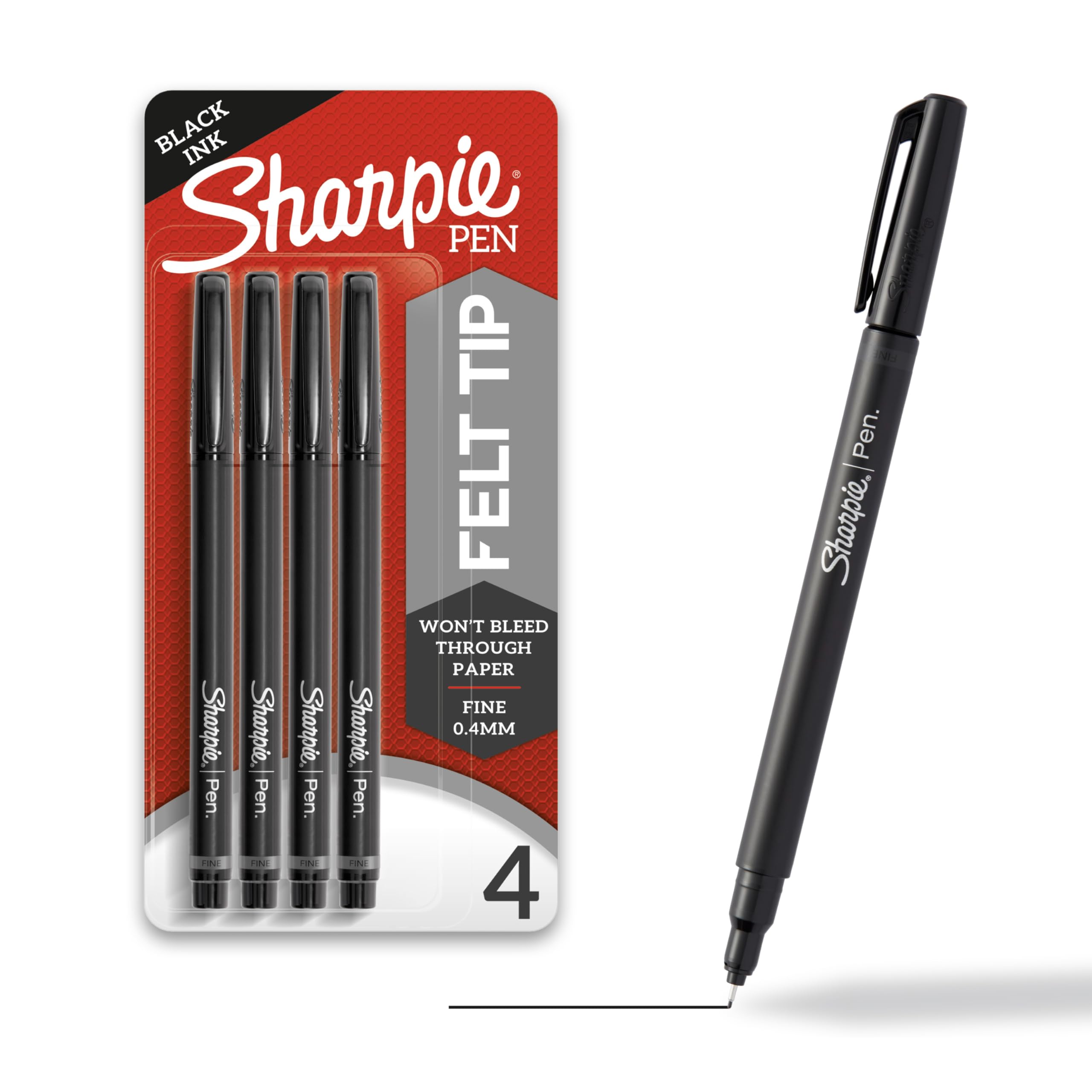 Foto 2 pulgar | Bolígrafos con Punta Fieltro Sharpie Fine Point 0,4 Mm 4 Unidades - Venta Internacional