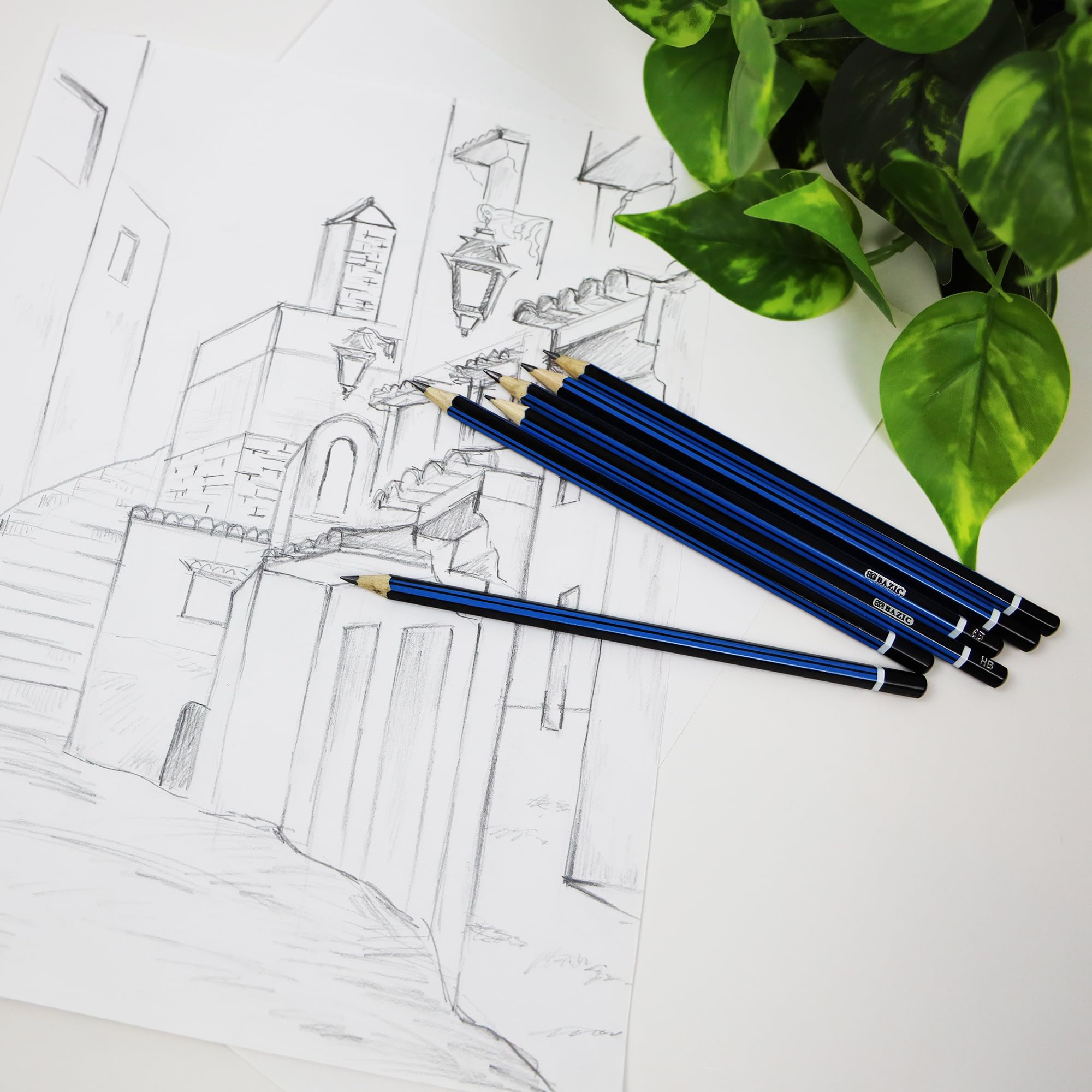 Foto 2 | Juego De Lápices Para Dibujar Y Dibujar Bazic Hb 2b 4b 6b 7b 8b, Paquete De 6 - Venta Internacional.