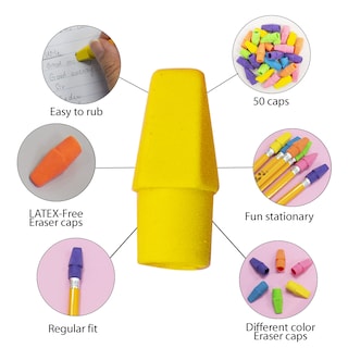 Foto 2 | Borradores Eraser Top Bazic Sin Látex En La Parte Superior De Los Lápices (paquete De 50) - Venta Internacional.