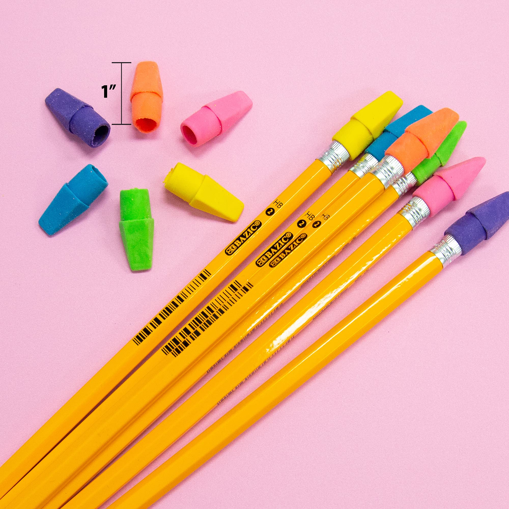 Foto 5 pulgar | Borradores Eraser Top Bazic Sin Látex En La Parte Superior De Los Lápices (paquete De 50) - Venta Internacional.