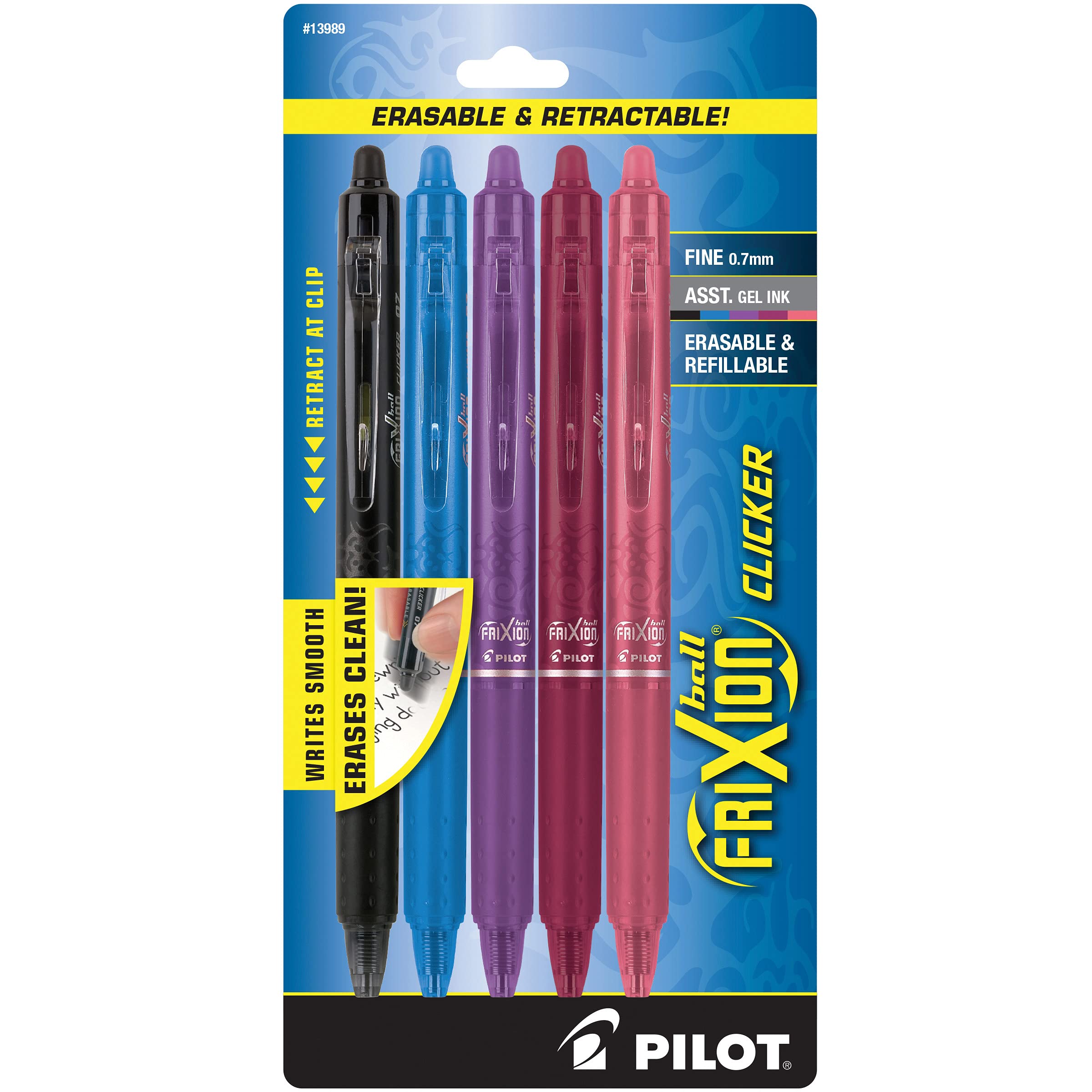 Foto 1 | Pen Pilot Frixion Clicker, Tinta De Gel, Borrable, Fina Y Borrable De 0,7 Mm, Paquete De 5 - Venta Internacional.