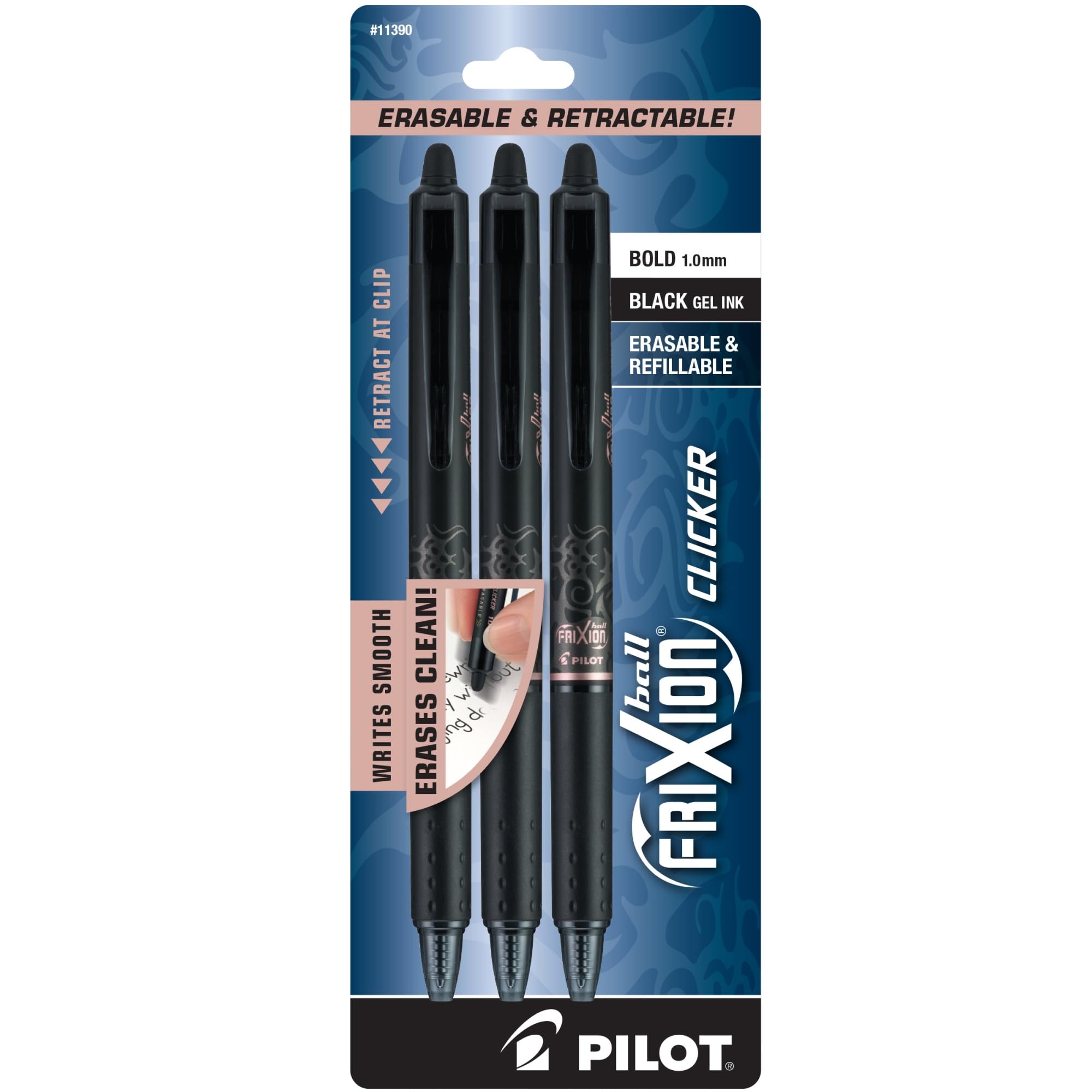 Foto 2 pulgar | Bolígrafos De Gel Pilot Frixion Ball Clicker Borrables De 1 Mm, Paquete De 3 - Venta Internacional.
