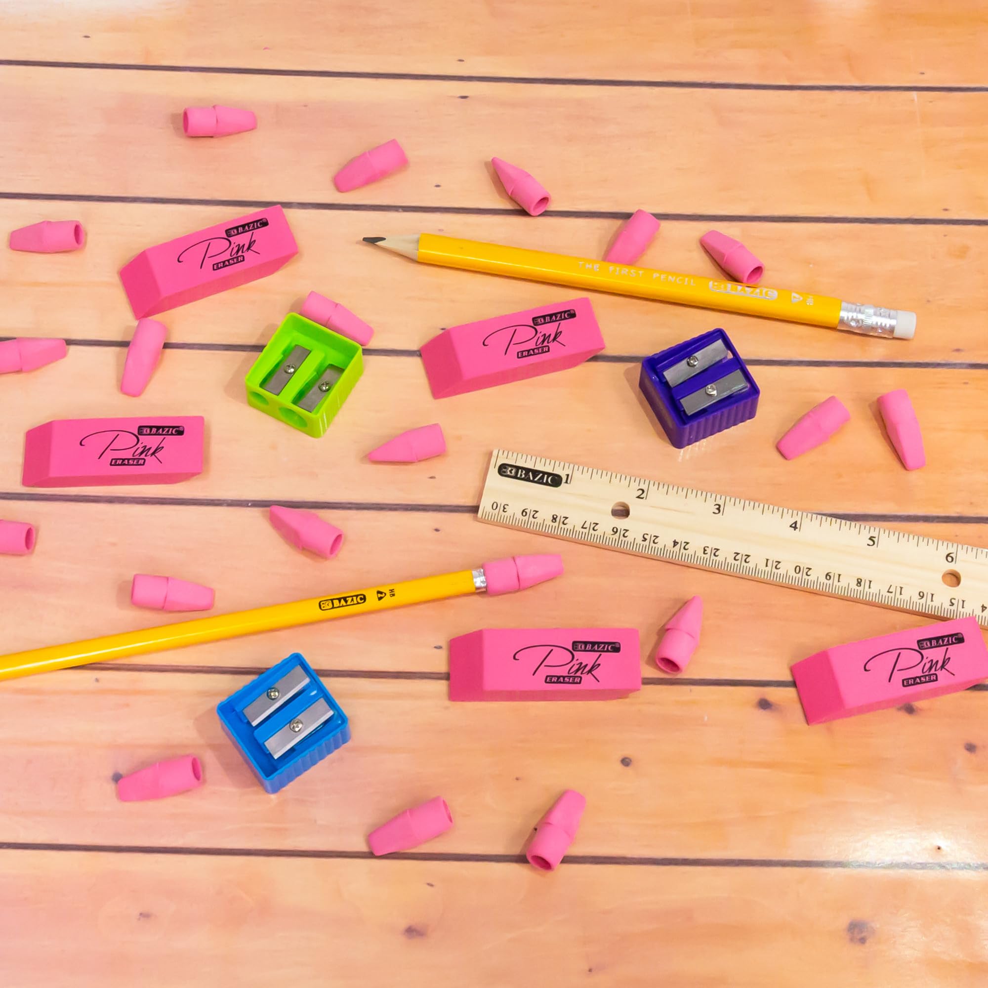 Foto 6 | Borradores Eraser Top Bazic, Rosa, Sin Látex, 144 Unidades - Venta Internacional.