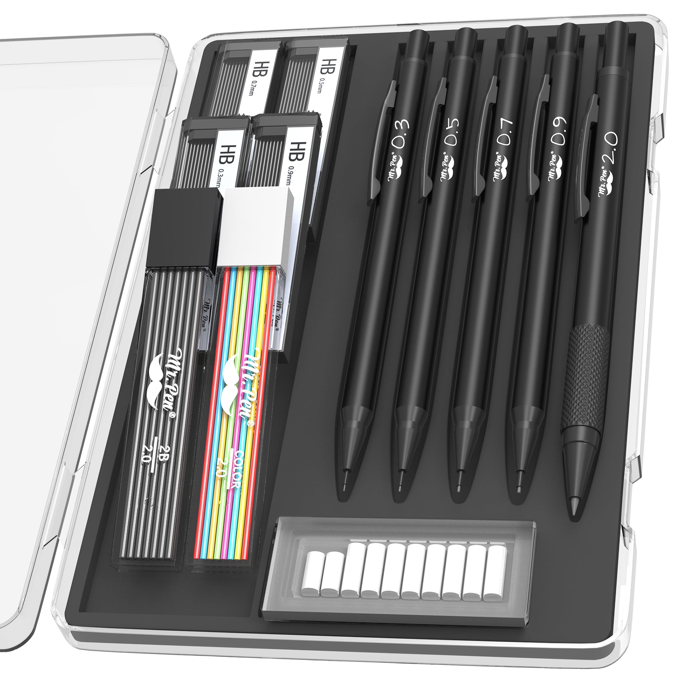 Foto 1 | Set De Lápices Mecánicos Mr. Pen Metal Con Recambios De Plomo Y Goma De Borrar - Venta Internacional.