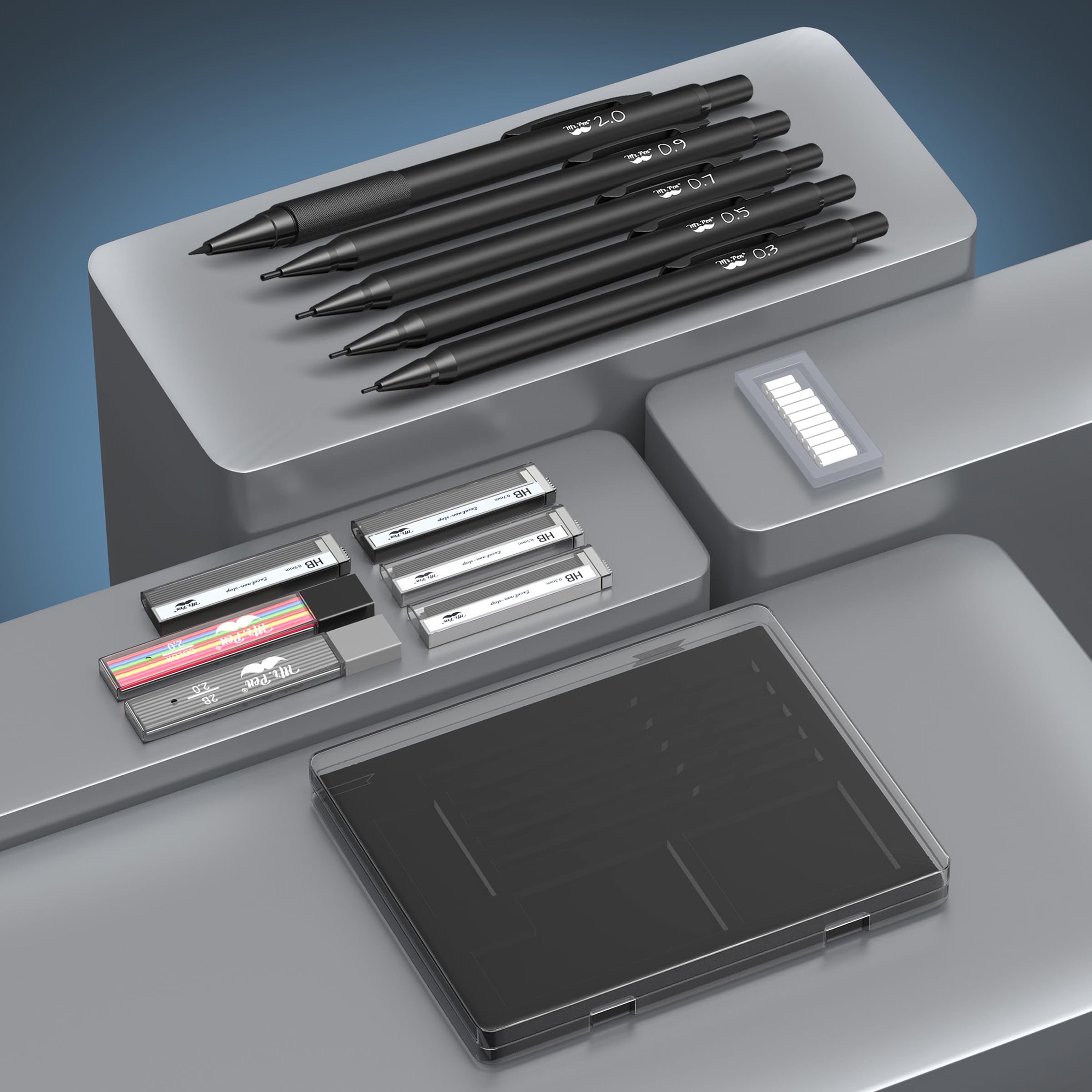 Foto 3 | Set De Lápices Mecánicos Mr. Pen Metal Con Recambios De Plomo Y Goma De Borrar - Venta Internacional.