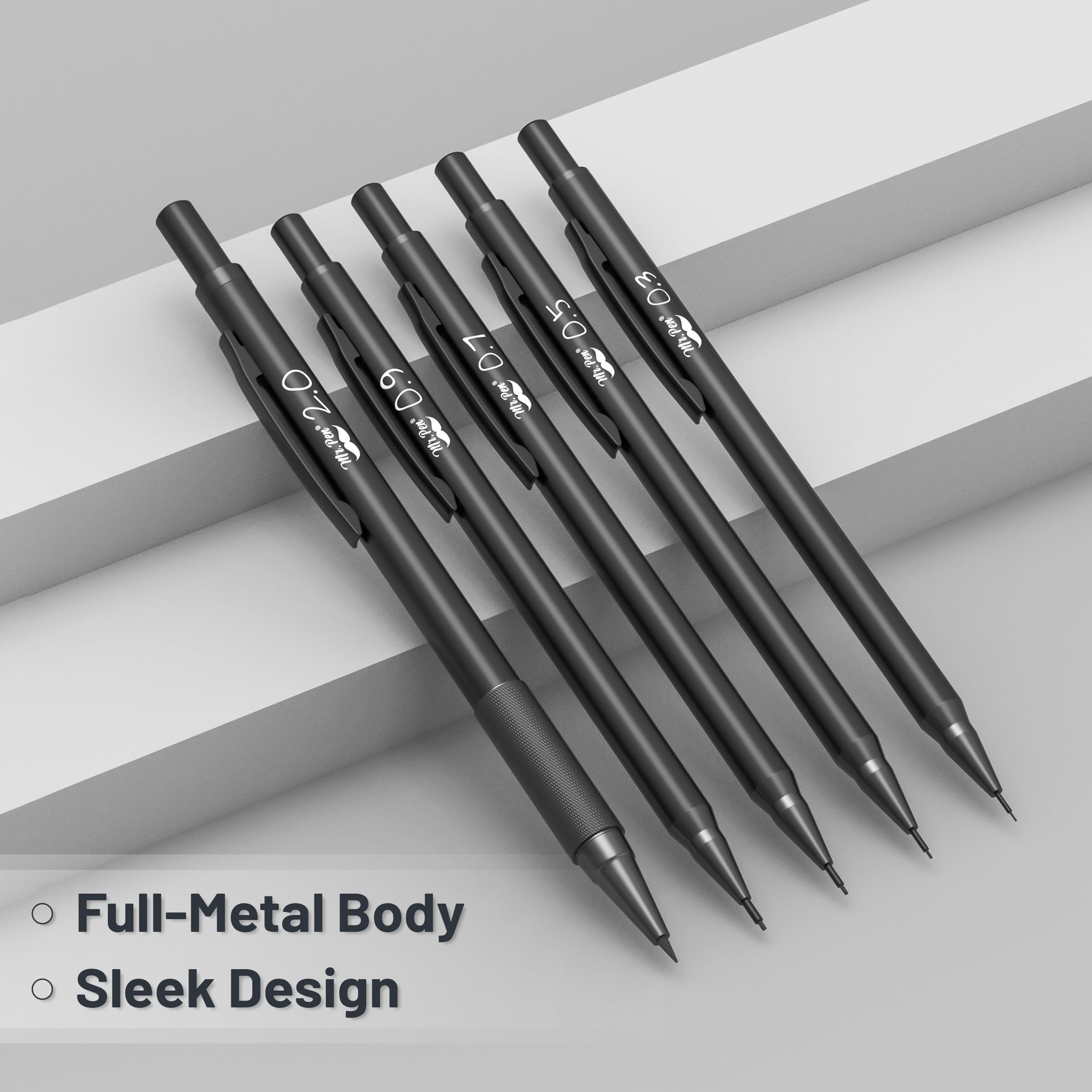 Foto 5 | Set De Lápices Mecánicos Mr. Pen Metal Con Recambios De Plomo Y Goma De Borrar - Venta Internacional.